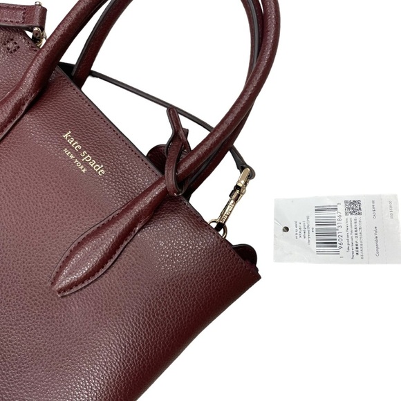 NWT Kate Spade Eva Small Top Zip Satchel in Cherrywood Red - Picture 5 of 14